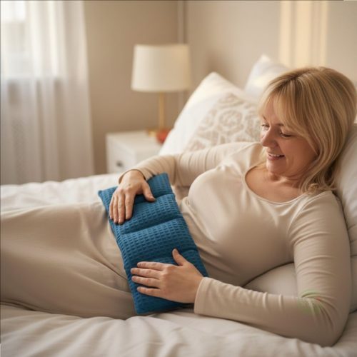 Kleines Körnerkissen für Nacken und Schultern und Bauch im Alltag